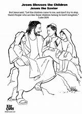 Coloring Jesus Children Pages Blesses Bible Kids Choose Board Bless sketch template