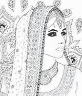 Coloring Indische Malerei Jugendstil Zentangle Mandalas Malbuch Malvorlagen sketch template