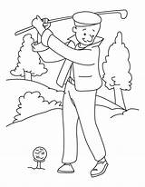 Golf Coloring Pages Golfer Printable Template Color Getcolorings Print sketch template
