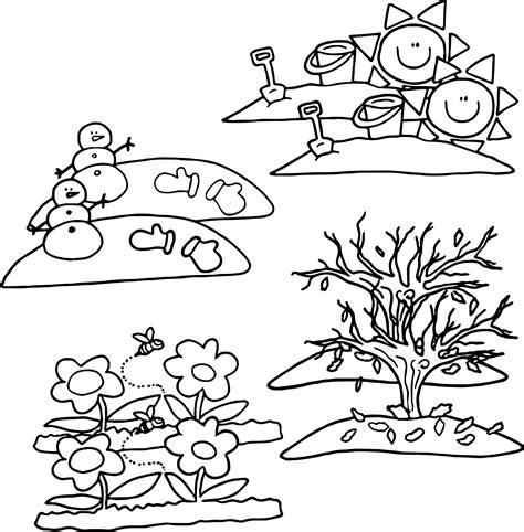 seasons cartoon coloring pages wecoloringpagecom