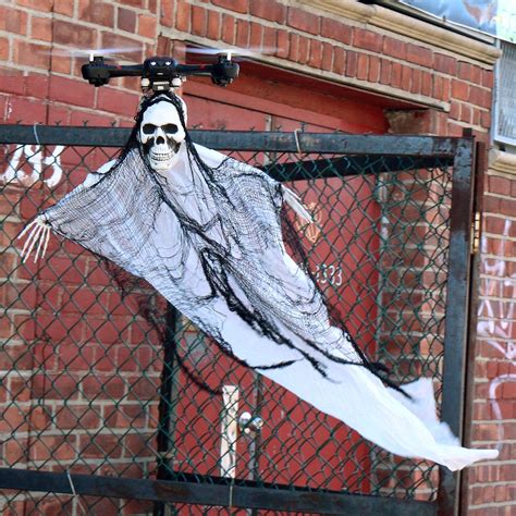 halloween prank   drone flies     grim reaper