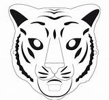 Tiger Mask Template Masks Printable Animals Animal Face Templates Drawing Stencil Outline Shape Coloring Print Colouring Pages Crafts Jungle Clipart sketch template