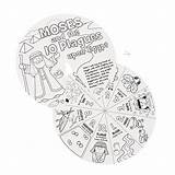 Plagues Egypt Moses Craft Crafts Wheels Wheel Color Bible Printable Kids Passover Ten Own Sunday School Dozen Per Coloring Story sketch template