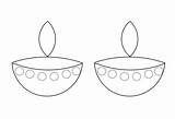 Diwali Coloring Printable Pages Kids Diya Colouring Drawing Craft Sketch Lamps Easy Drawings Visit Decorations sketch template
