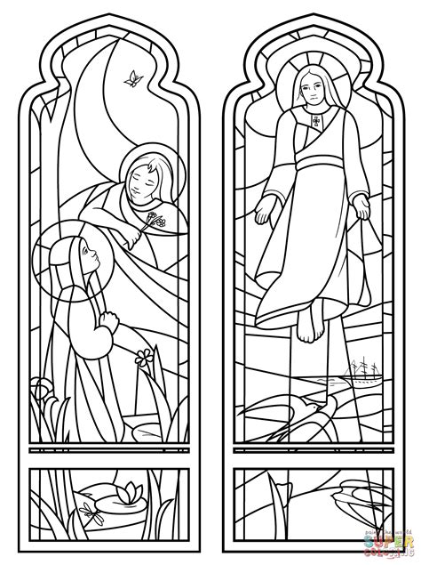 ascension stained glass coloring page  printable coloring pages