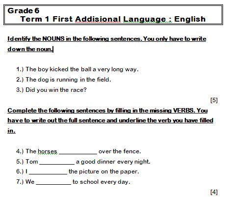 english grade  st term language test  memo teacha