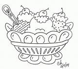 Coloring Pages Ice Cream Dessert Sundae Banana Split Printable Drawing Queen Redwork Dairy Shop Color Print Stitch Logo Desserts Coloriage sketch template