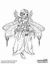Jadedragonne Dragonfly Coloring Lineart Deviantart Pages Fairy Dragon Lady Drawings Steampunk Color Books sketch template