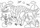 Giganotosaurus Indoraptor Ausmalbild Tyrannosaurus Jurassic Kolorowanka sketch template