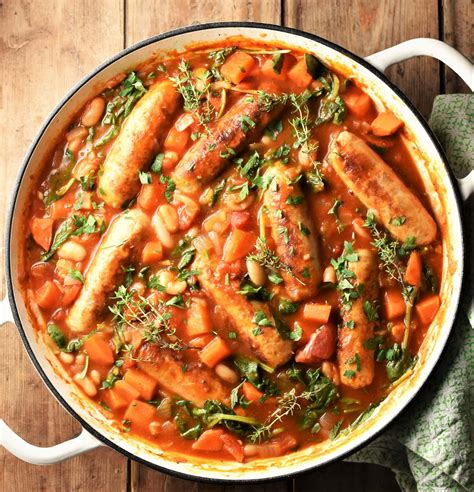 sausage and bean casserole with spinach everyday healthy