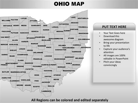 Usa Ohio State Powerpoint County Editable Ppt Maps And