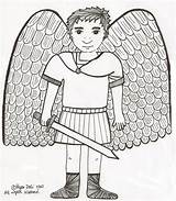 Michael Archangel Coloring Catholic Saint Pages St Kids San Miguel Saints Gabriel Paper Angel Arcangel Color El Printable Clip Children sketch template