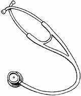 Stethoscope Template Doctor Coloring Clipart Kit Kids Tools sketch template