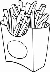 Fries French Coloring Pages Kids sketch template