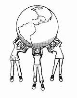 Planeta Terra Segurando Meninos Desenho Tudodesenhos sketch template