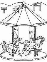 Coloring Pages Carnival Park Amusement Merry Go Round Food Carousel Animals Wheel Water Ferris Brazil Color Getcolorings Ww1 Trench Drawing sketch template