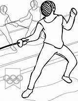 Fencing Coloring Pages Olympic Olympics Games Handipoints Color Printable Print Printables Cat Primarygames Books sketch template