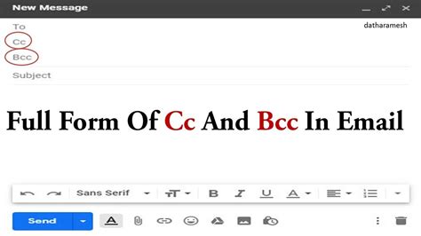 cc bcc full form  meaning  hindi language