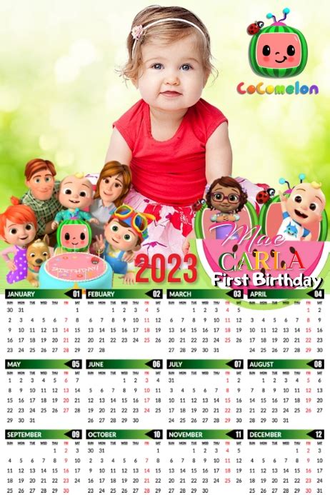copy  cocomelon birthday calendar postermywall