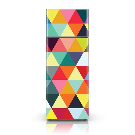 fridge decal colourful triangles fridge skin vinyl sticker