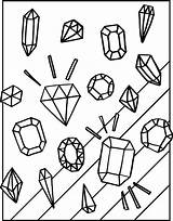 Coloring Pages Diamond Gemstones Rock Gemstone Jewel Mineral Printable Color Gem Drawing Kids Shrimpsaladcircus Sheets Shrimp Adult Theme Colouring Drawings sketch template