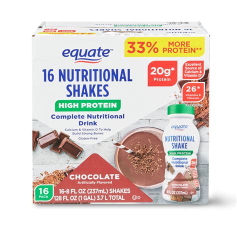 equate high protein complete nutritional shake calcium  vitamin  chocolate  fl oz