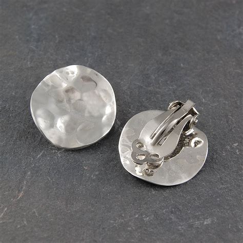 clip  battered sterling silver earrings  otis jaxon