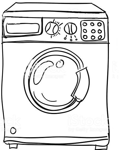 drawing   washing machine   front door open   smiley face drawn