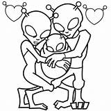 Alien Coloring Pages Family Drawing Aliens Easter Space Book Kids Printable Color Coloring4free Clipart Scary Sheets Predator Vs Cover Toy sketch template