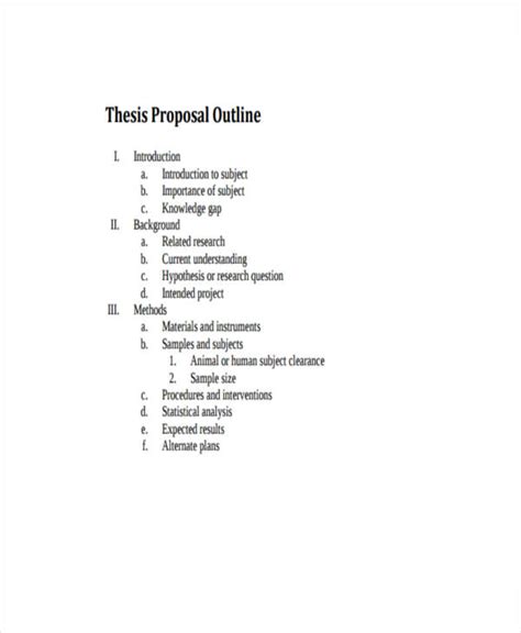 thesis proposal template doctemplates