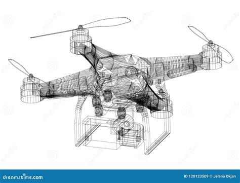 drone concept architect blueprint isolated stock illustration illustration  flight aero