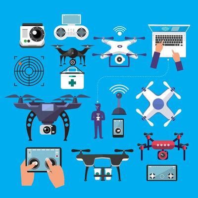 drone vector art icons  graphics