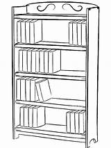 Drawing Bookcase Shelf Draw Bookshelf Coloring Color Bookshelves Simple Pages Estante Desenho Book Colorir Clipart Books Library Drawings Step Board sketch template