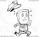 Running Sweating Man Cartoon Coloring Clipart Police Little Vector Cory Thoman Outlined 2021 sketch template