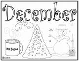 Coloring December Pages Printable Winter Hot Kids Holiday Theme Chocolat Color Christmas Print Sheets Colouring Info Adults Book Template Preschool sketch template