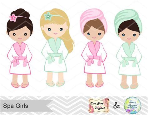 Instant Download Spa Girl Digital Clipart Spa Girls Clip
