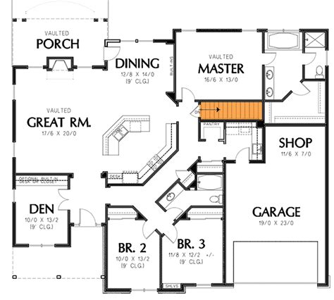 floor house plans  basement top style