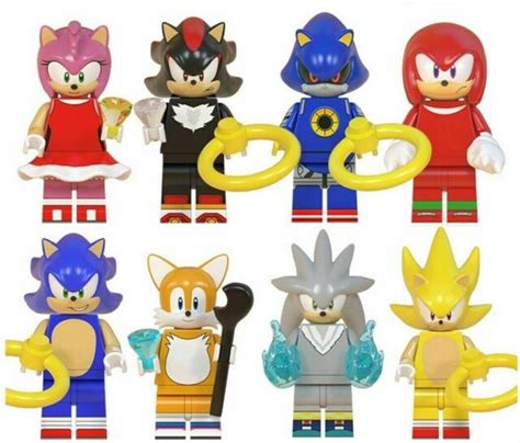 collectible super series  pcs sonic  hedgehog minifigure lego moc