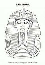 Egypt Tutankhamun Colouring Pages Egyptian Ancient Tut Coloring King Mask Template Sarcophagus Para Kids Printable Crafts Colorear Death Activityvillage History sketch template