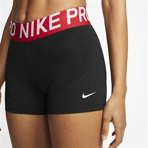 Nike Womens Pro 3 Inch Shorts Black Gym Red