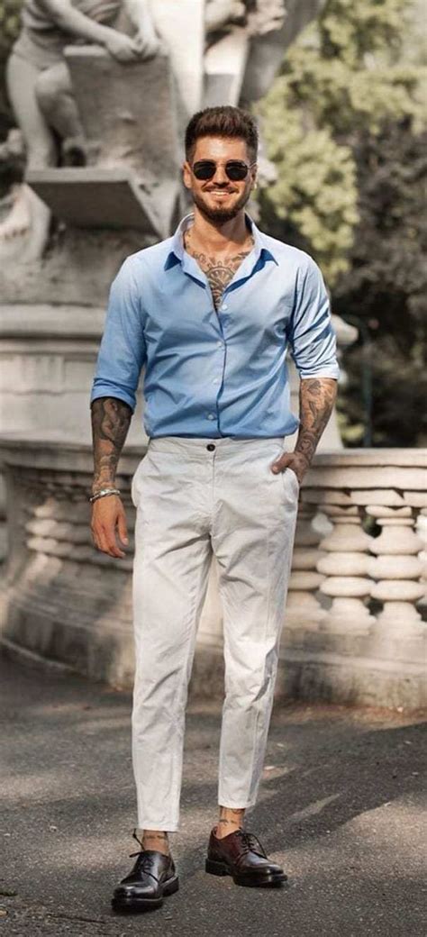 light blue shirt birthday outfit designs  white suit trouser blue