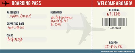 fill  blank  editable airline ticket template