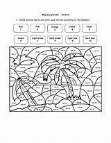 Worksheets Division Mystery Math Coloring Multiplication Grade Island Puzzle Long Worksheet Nology Teach Printable Color Number 3rd Activities Kids Getaway sketch template