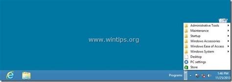 display  programs menu  windows  taskbar wintipsorg