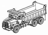 Truck Rig Garbage Axle Clipartmag Peterbilt Flatbed sketch template