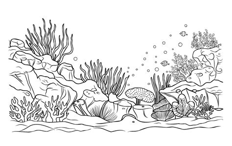 underwater world coloring page coloring page life   ocean