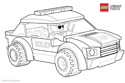 lego city coloring pages police car  printable coloring pages