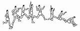 Lompat Jauh Gaya Jangkit Udara Berjalan Melayang Posisi Tolakan Sedikit Awal Dada Berada sketch template