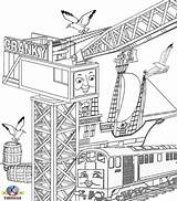 Thomas Pages Coloring Tank Engine Train Kids Printable Cranky Crane Friends Edward Pirate Drawing Ship Colouring Filminspector Print Harbor Getdrawings sketch template