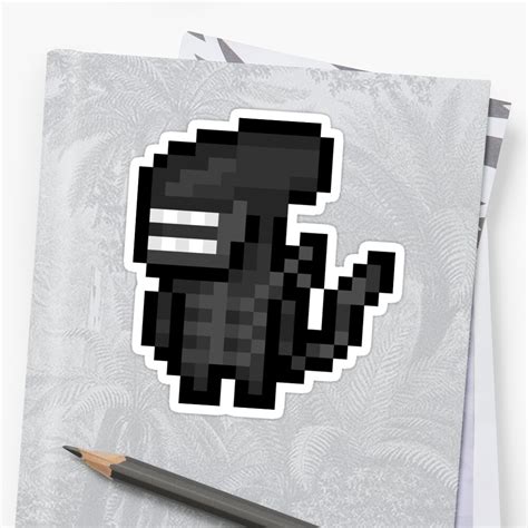 Pixel Alien Sticker Stickers By Pixelblock Redbubble